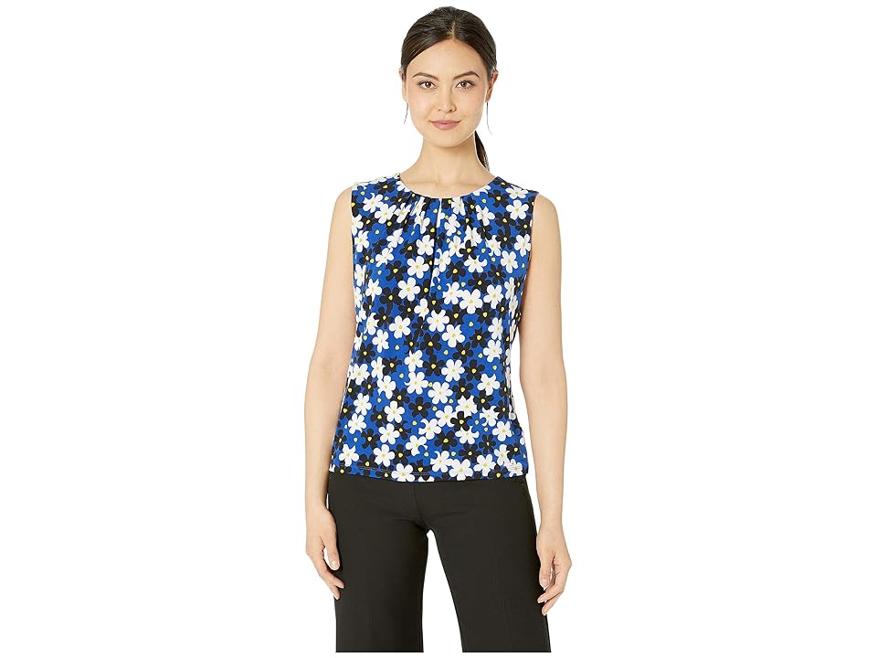 

Calvin Klein Pleat Neck Cami (Regatta Multi) Women's Clothing, Blue
