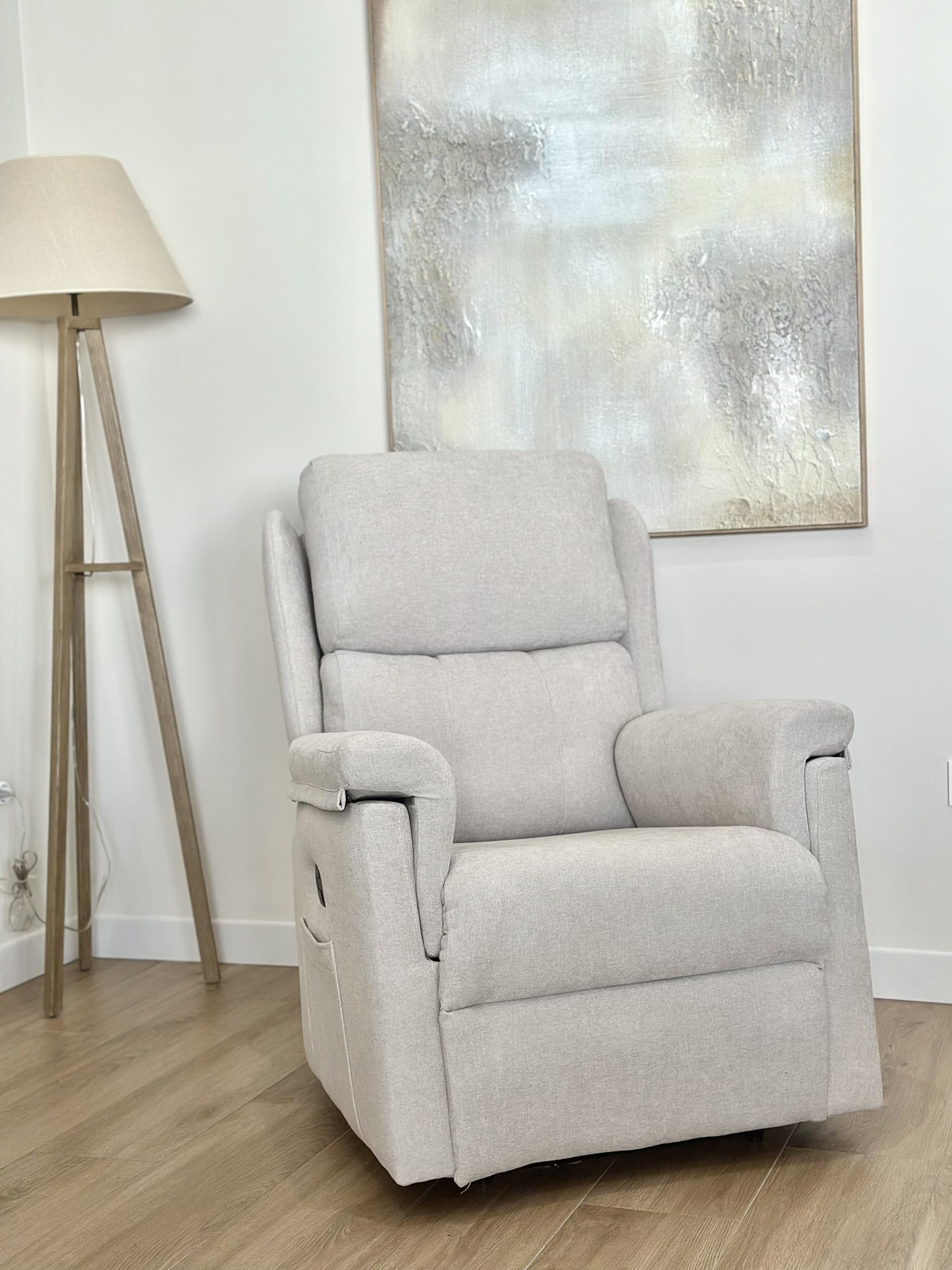 Sillón Relax Reclinable Ergonómico – Sillón Cómodo y Elegante, Fácil Limpieza, Tapizado Premium, Ideal para Salón, Descanso y Lectura (beig)