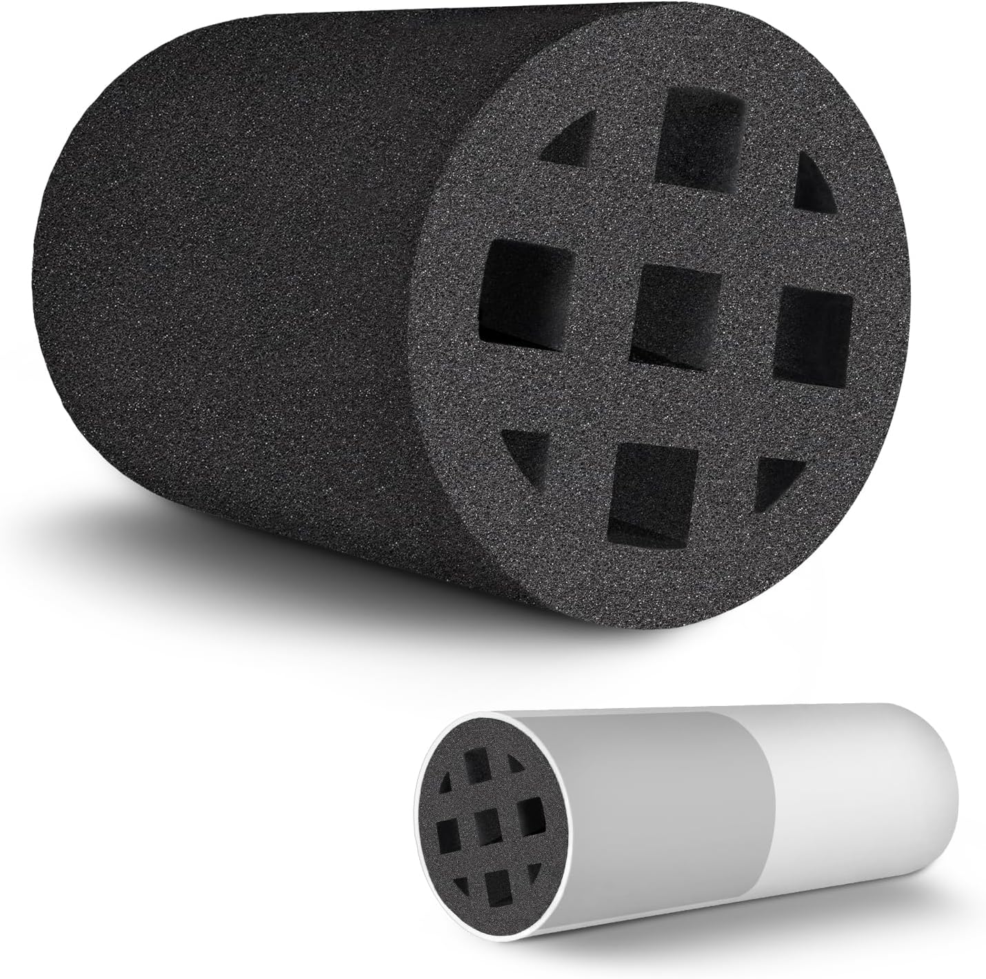 TroyStudio  Air Vent Noise Reducer Foam Insert, Extended 4 Inch Exhaust Duct Silencer-Inline Return Airflow Ventilation Sound Damper Plug for HVAC Tube,Pipe,Air Conditioner,Bathroom Fan,and Grow Tent