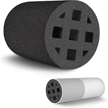 TroyStudio Air Vent Noise Reducer Foam Insert, Extended 4 Inch Exhaust Duct Silencer-Inline Return Airflow Ventilation Sound Damper Plug for HVAC Tube,Pipe,Air Conditioner,Bathroom Fan,and Grow Tent