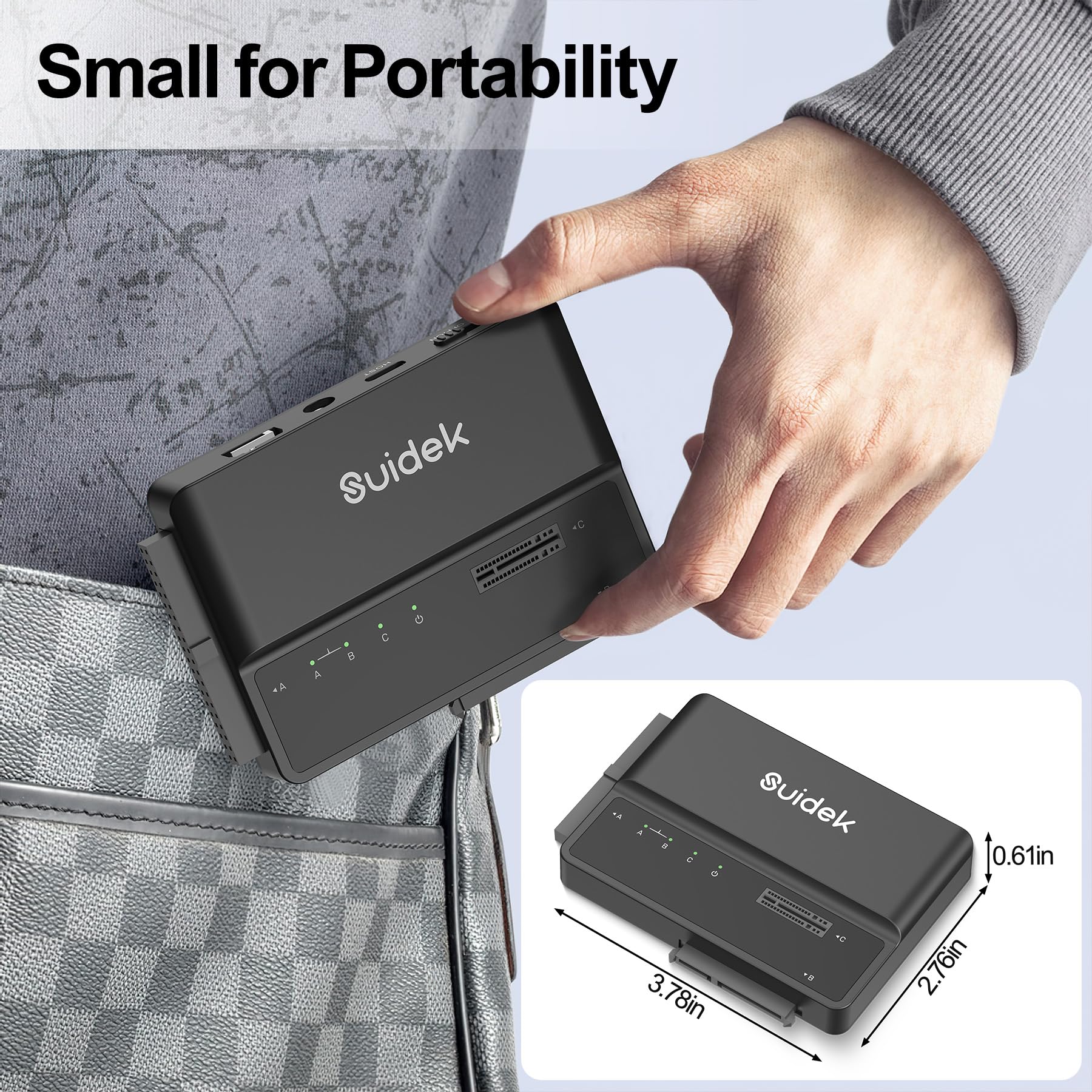 Adaptador NVMe M.2 a SATA, lector de disco duro USB de 10 Gbps, adaptador PCIe NVMe, SATA e IDE, carcasa SSD compatible con llave M y teclas M+B de cualquier tamaño SSD M.2, HDD SATA SSD de 2.5 9