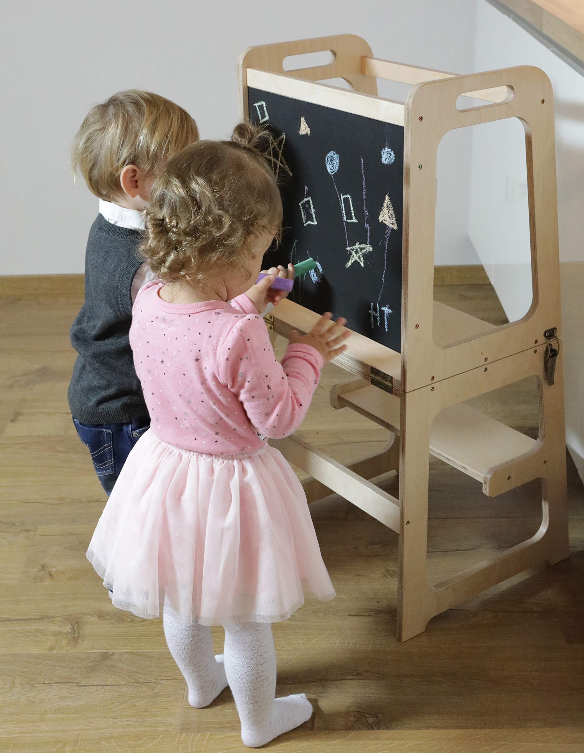 Montessori helper tower Table & Chair, Tower with Chalkboard, Kitchen