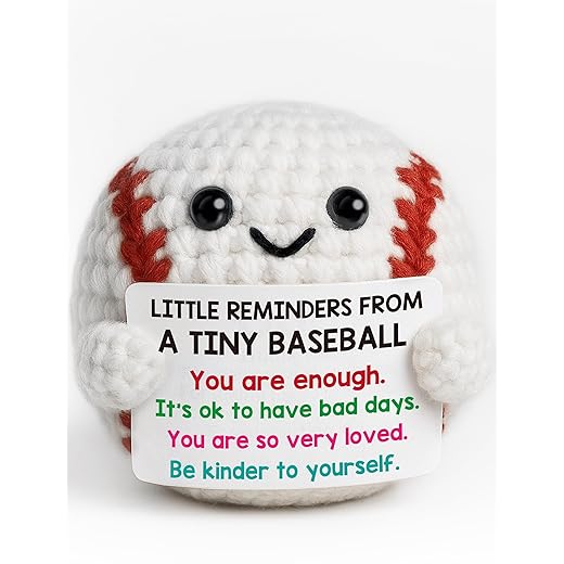 Valentines Positive Crochet Baseball Gift Handmade Baseball Gifts for Men Women Son Daughter Emotional Inspiring Support Present for Teammate Coach Boyfriend Brother Get Well Soon