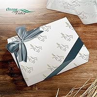 Vista 4 de Ocean Tides Papel de seda occidental para envolver regalos a granel, papeles de regalo para manualidades, cumpleaños, vacaciones y eventos