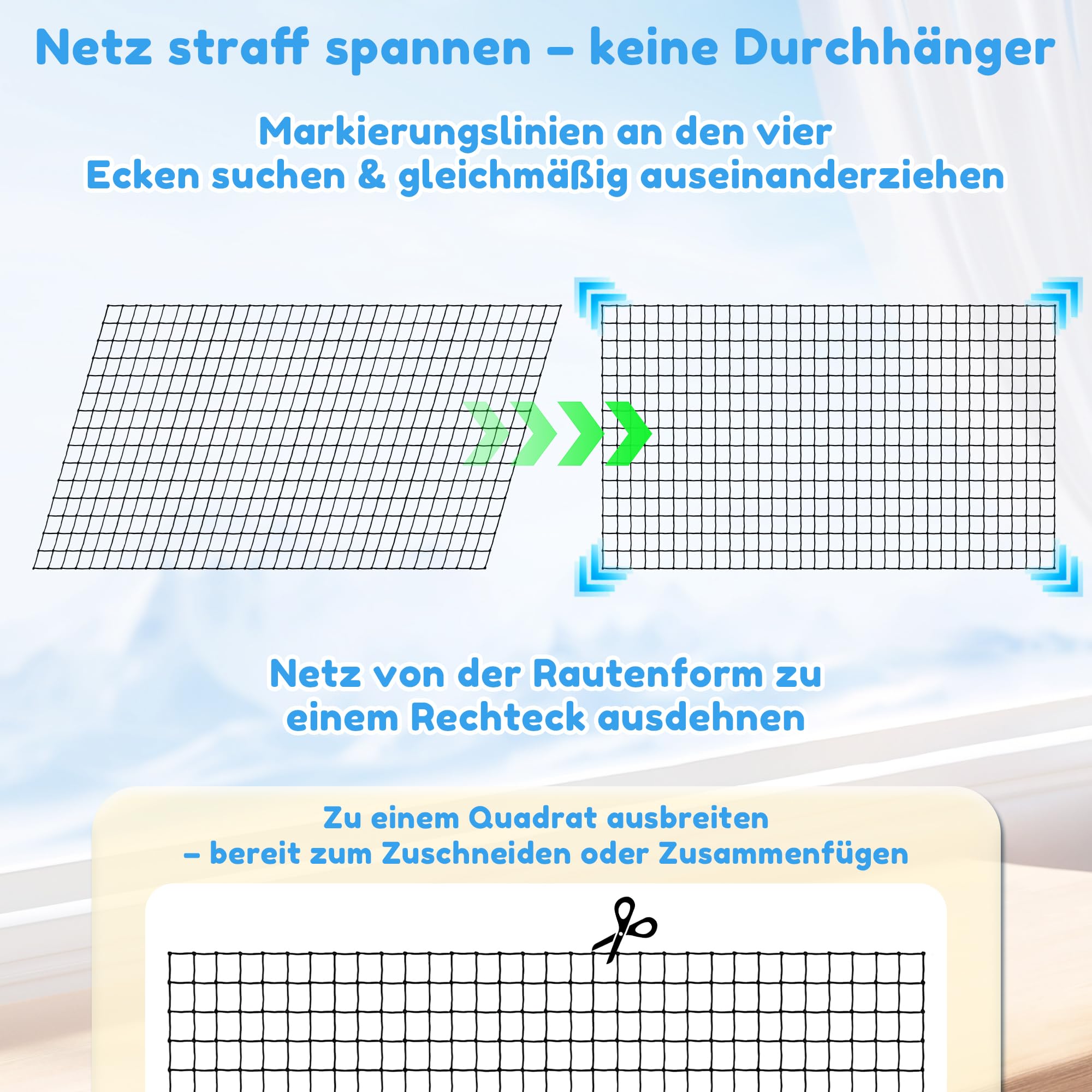 Red para Gatos Terraza 4×3 m,6×3m Reforzada con Cable de Acero, Sin Perforación, Antimordeduras, Resistente a Desgarros y Rayos UV, para Balcón, Ventana, Incluye Cuerda de Fijación y Clavos(6*3)