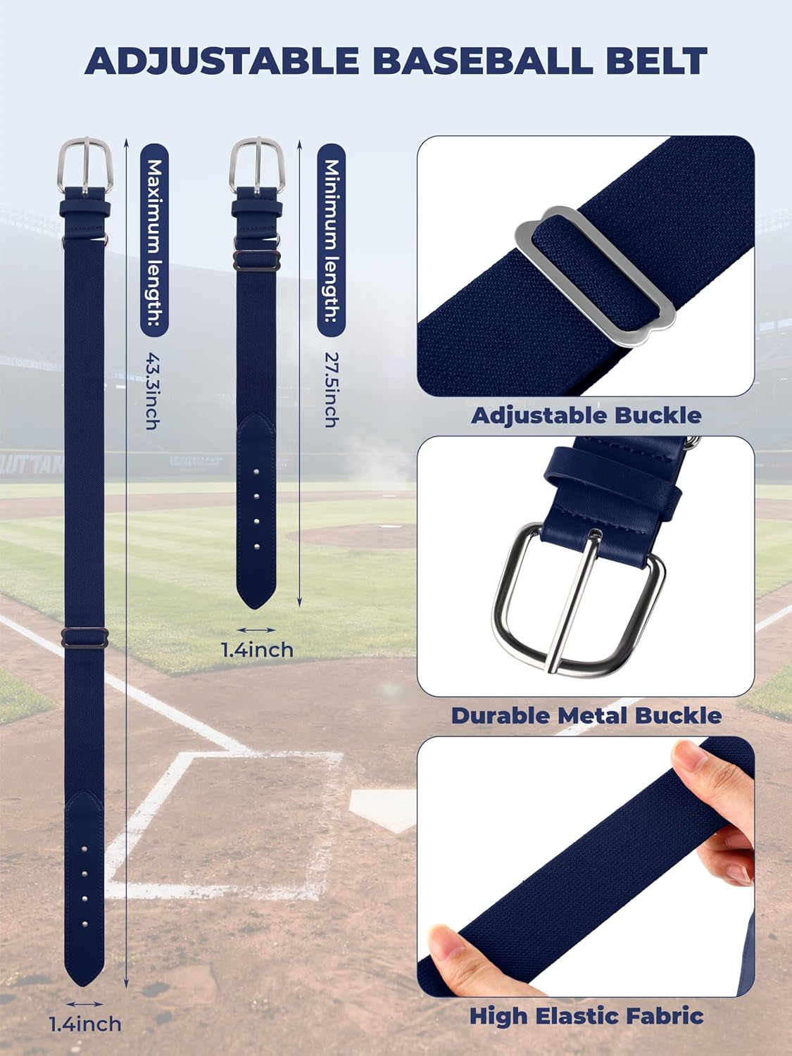 Baseball Socks and Belt Youth Boys Softball Soccer Socks for Boys Girls image 3