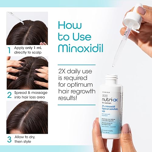 Miniatura 4 de NUTRI-OX 2% de minoxidil para mujeres | Tratamiento tópico para el crecimiento del cabello | Suministro para un mes | 2 onzas líquidas
