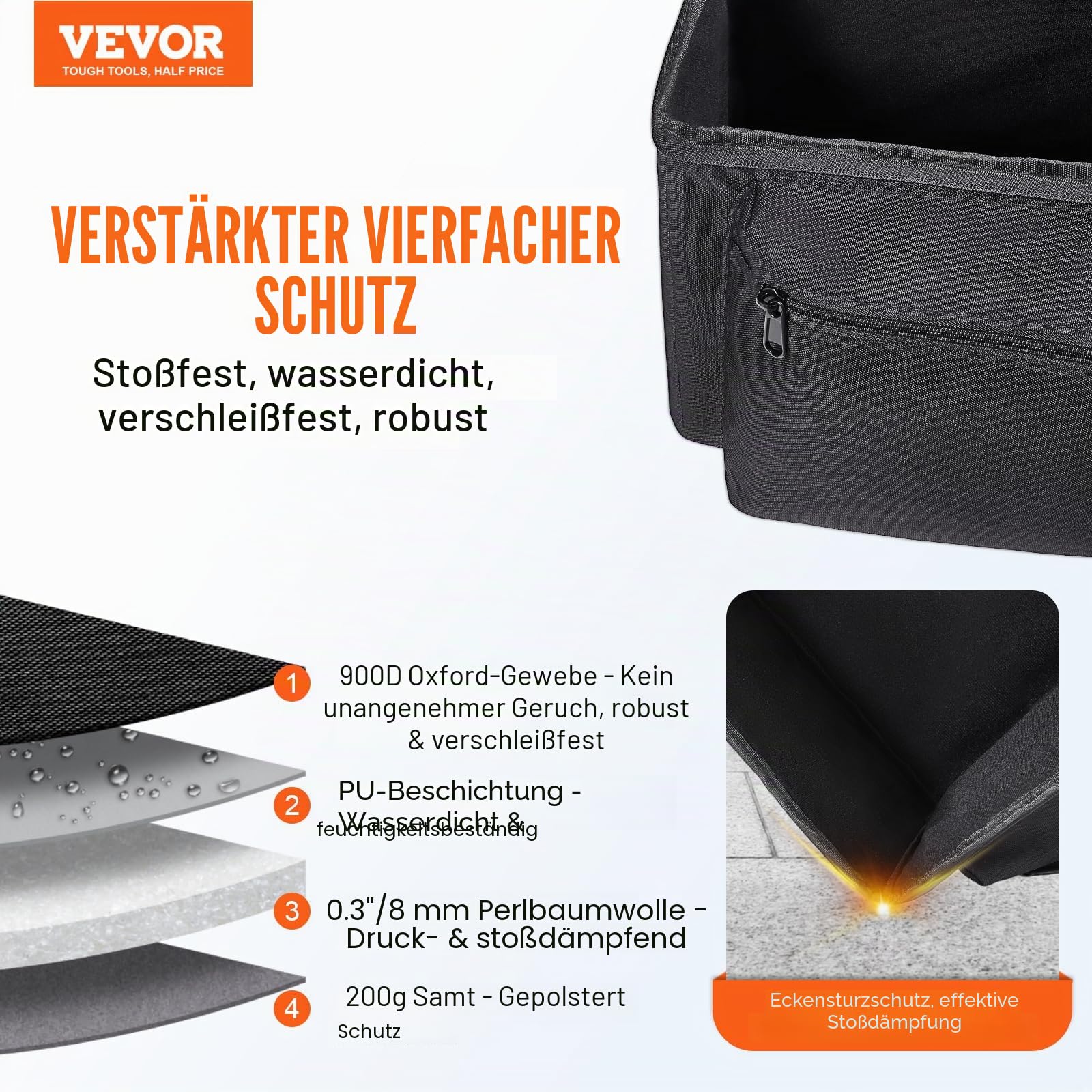 VEVOR Teleskoptasche, 1035 mm, Transporttasche für Teleskope mit festen Schnallen, mehrere Taschen & abnehmbare Trennwand für Teleskope, Teleskop-Tragetasche zur Sicherung von optischem Tubus & Stativ