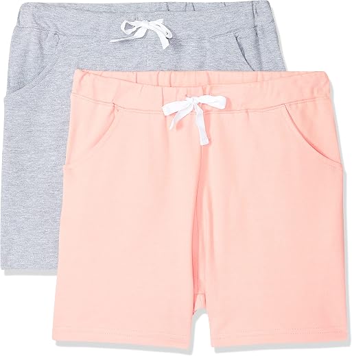 Cloth Theory Premium Cotton Shorts for Girls - Regular Fit Pocket Shorts for Girls Pack of 2