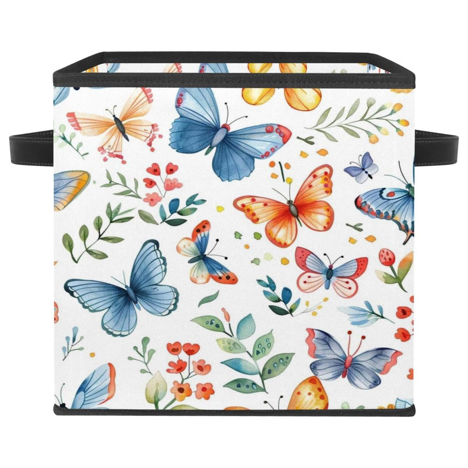 Grand bac de rangement papillon en tissu Oxford pliable de 28cm