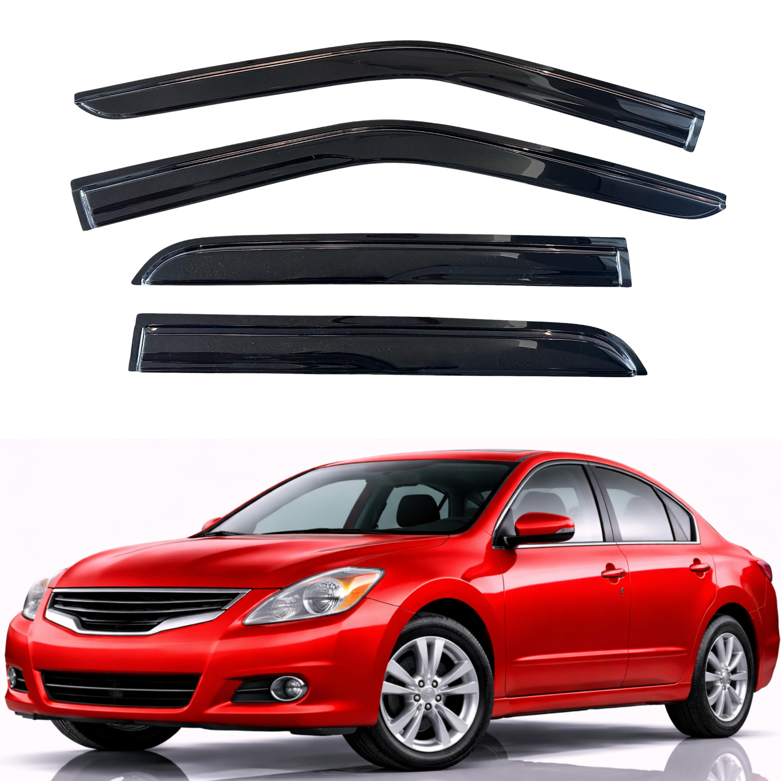 KPY Rain Guards Fit for 2007-2012 Nissan Altima, Out-Channel Window Visors Vent Wind Deflectors 4PC, Car Accessories for 07-12 Altima