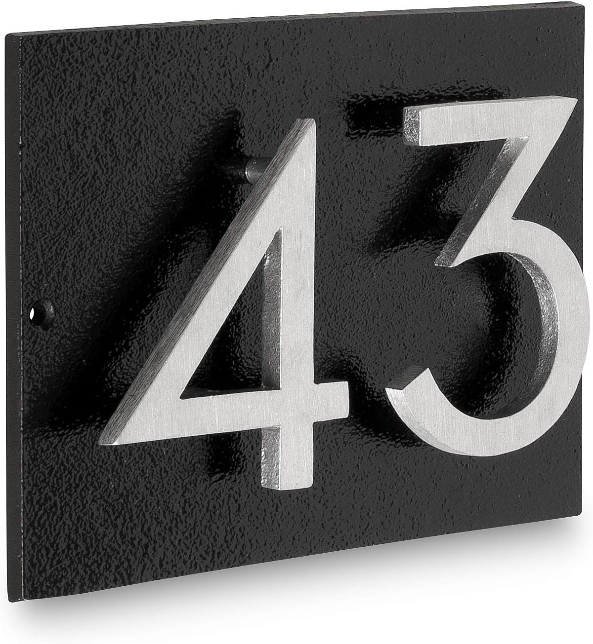 Montague Metal Products Floating Modern 4‘’ Number Horizontal Address Plaque-Assembled-Address Sign-House numbers sign-Aluminum-Easy to Install-2 Digit
