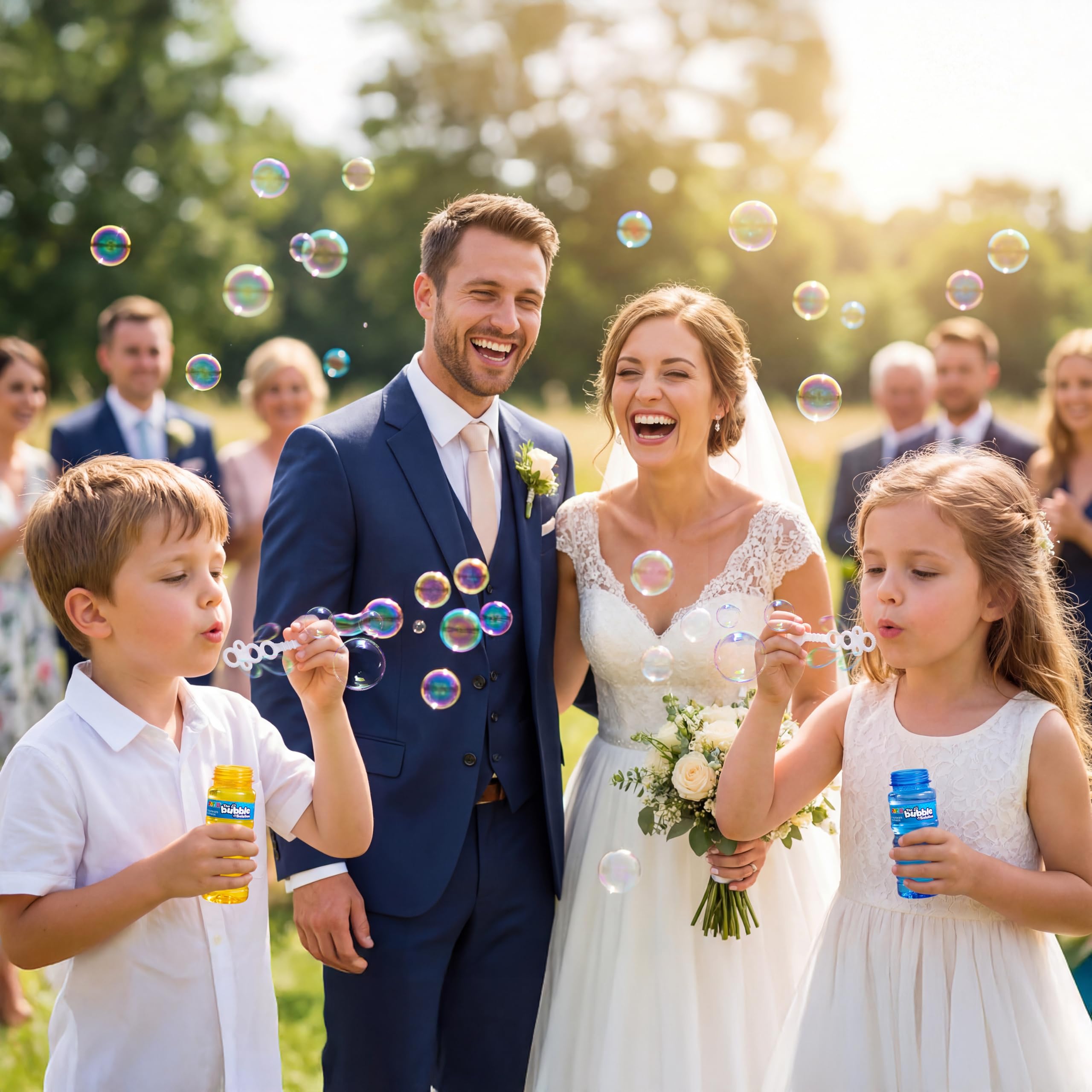 JOYIN Lot de 6/12/24 Bouteilles à Bulles avec Assortiment de Baguettes, Baguette à Bulles pour Enfants, Solution à Bulles de 118 ML, Jouet d'été, Cadeaux de fête à Bulles, Anniversaire