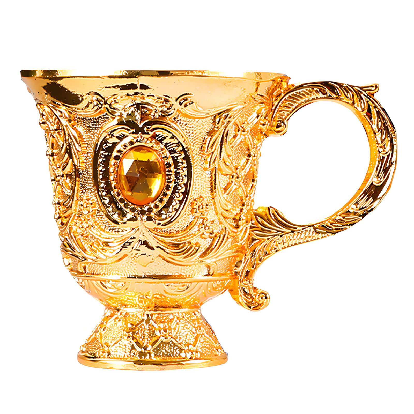 Whoasyst Chalices Goblet Metal Shot Glasses Engraving Wine Cup with Handle Medieval Drinkware for Party Wedding Decors Gift Drinking Goblet