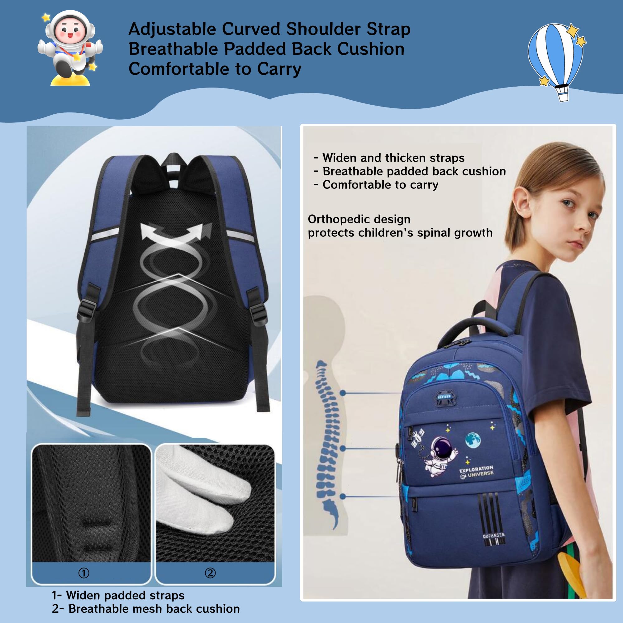 MITOWERMI Bagaż — dla dzieci Unisex-dziecko Backpack for Boys (1 w zestawie)
