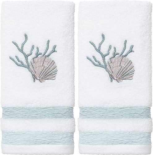 Avanti Linens - Toalla de algodón suave y absorbente, 18.1 x 11.0 in, multicolor (paquete de 2)