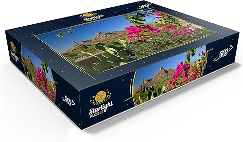 Miniatura 3 de Bougainvillea with Pinnacle Peak, Scottsdale, Arizona, Estados Unidos, rompecabezas prémium de 500 piezas para adultos
