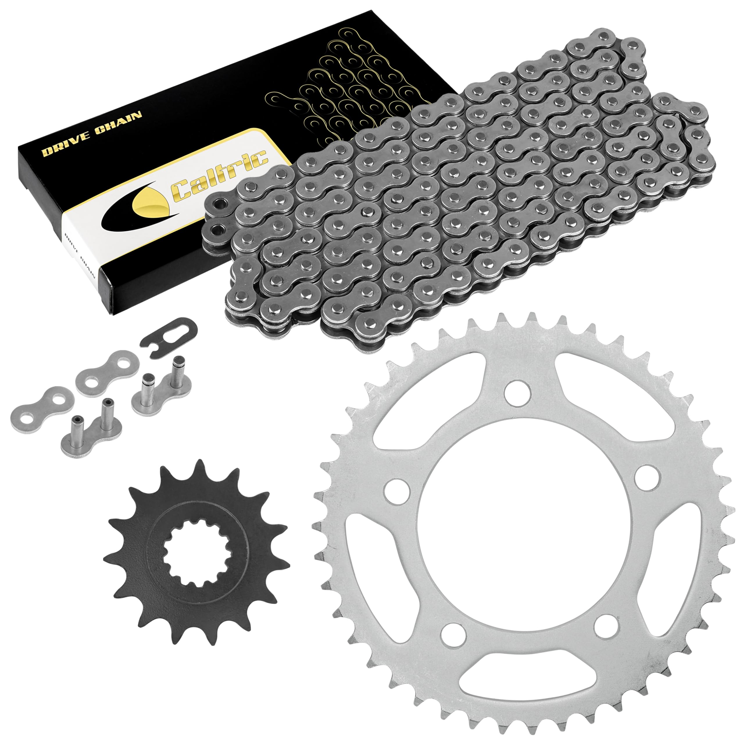 Caltric Drive Chain & Sprockets Compatible with Honda CBR650F 2014-2016 2018 / CBR650F ABS 2014-2016 2018 40540-MJE-D01 40540-MJE-D02