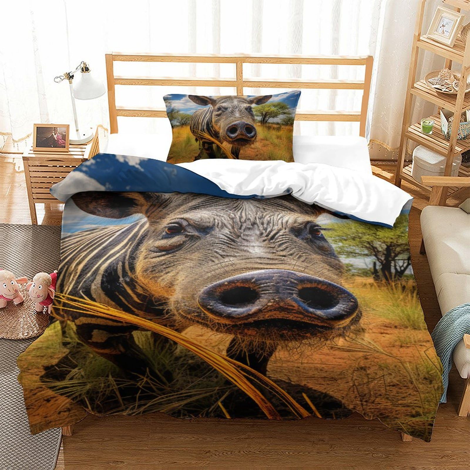 Parure de lit sanglier microfibre douce pour des nuits apaisantes et fraîches