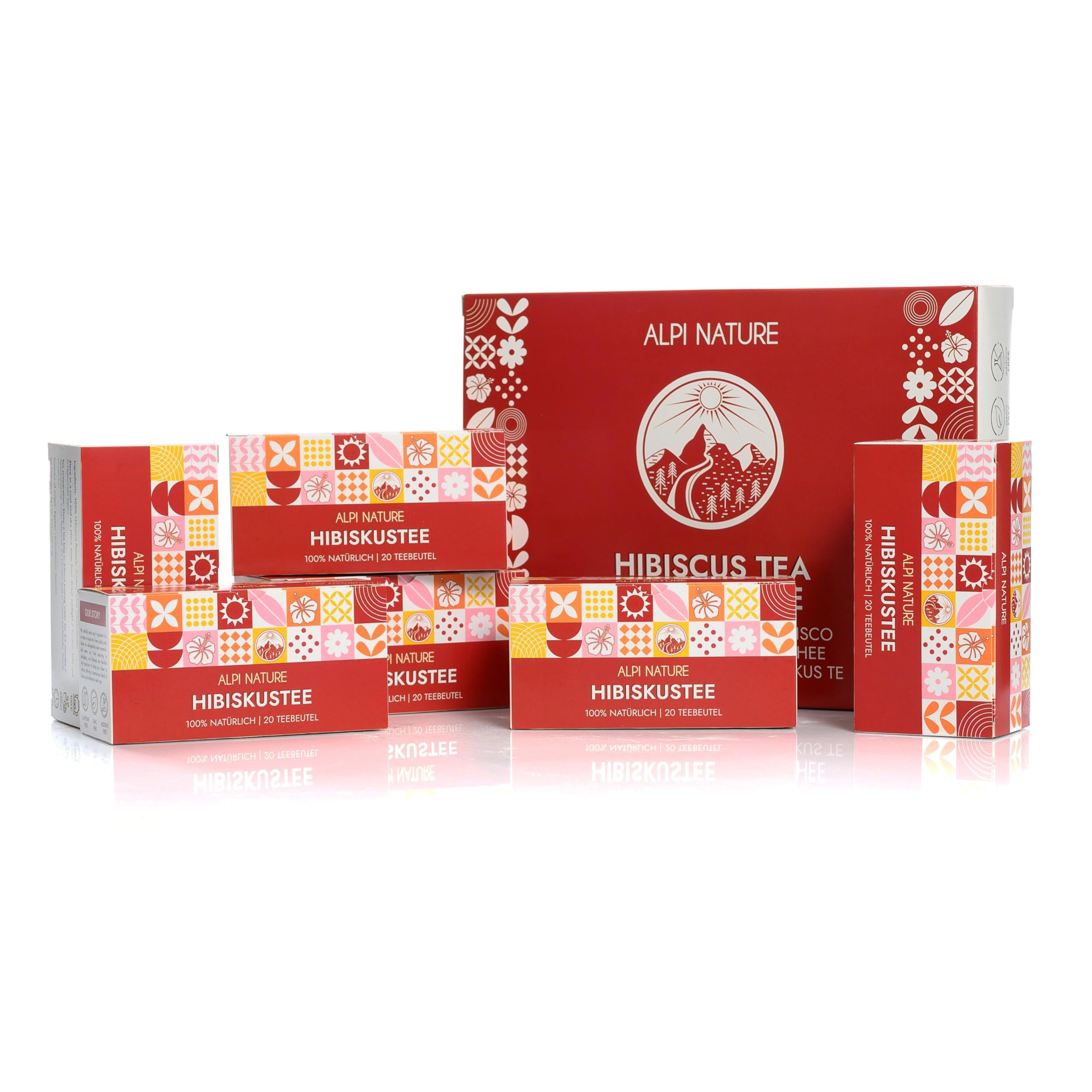 Alpi Nature Hibiscus Tea, 120 Hibiscus Tea Bags, 120g 4.2 oz, Pack of 6 x 20 Bags of 1g each