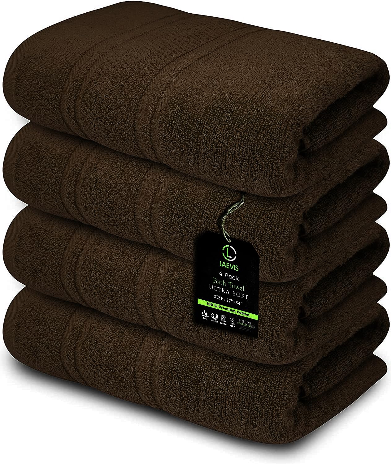 Textile Do Chocolate Brown 4 X Large Jumbo Bath Sheet Towel Set (75 X 150 Cm -500 Gsm) 100% Egyptian Cotton Bath Sheets Big Towels (, Cotton)