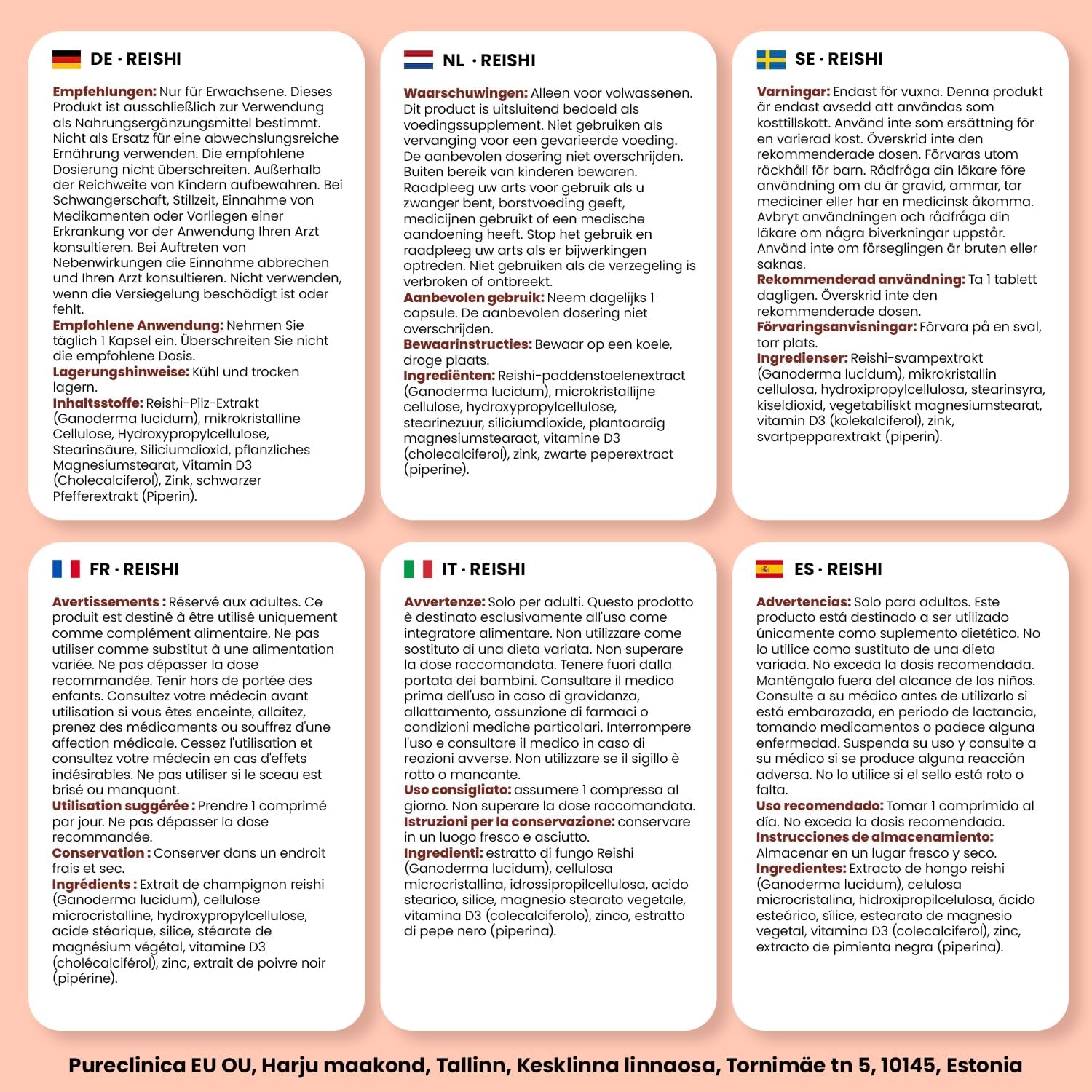 Double Strength Reishi Mushroom 5000mg x 180 Caplets (2 Bottles of 90) - 6-Month Supply –– with Vitamin D3, Zinc & Piperine for Enhanced Absorption – 100% Fruiting Body, No Mycelium or Fillers