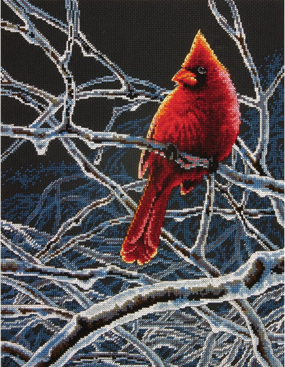 Dimensions Needlecrafts Ice Cardinal Counted Cross Stitch Kit.