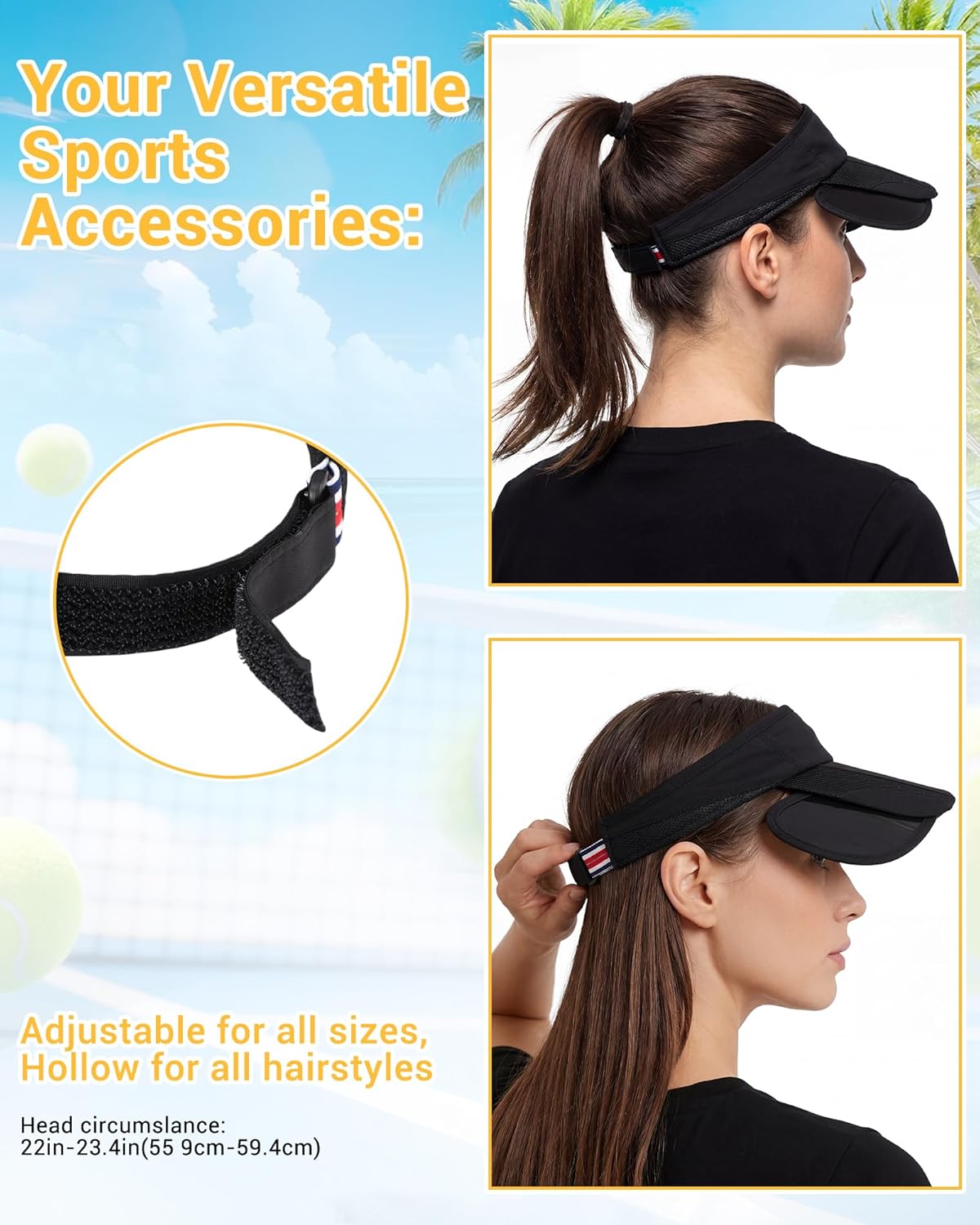 Jiuguva 6 Pcs Summer Golf Sun Visor Hats for Women Men Golf Hat Sport Sun Protection Cap for Beach Running Applications