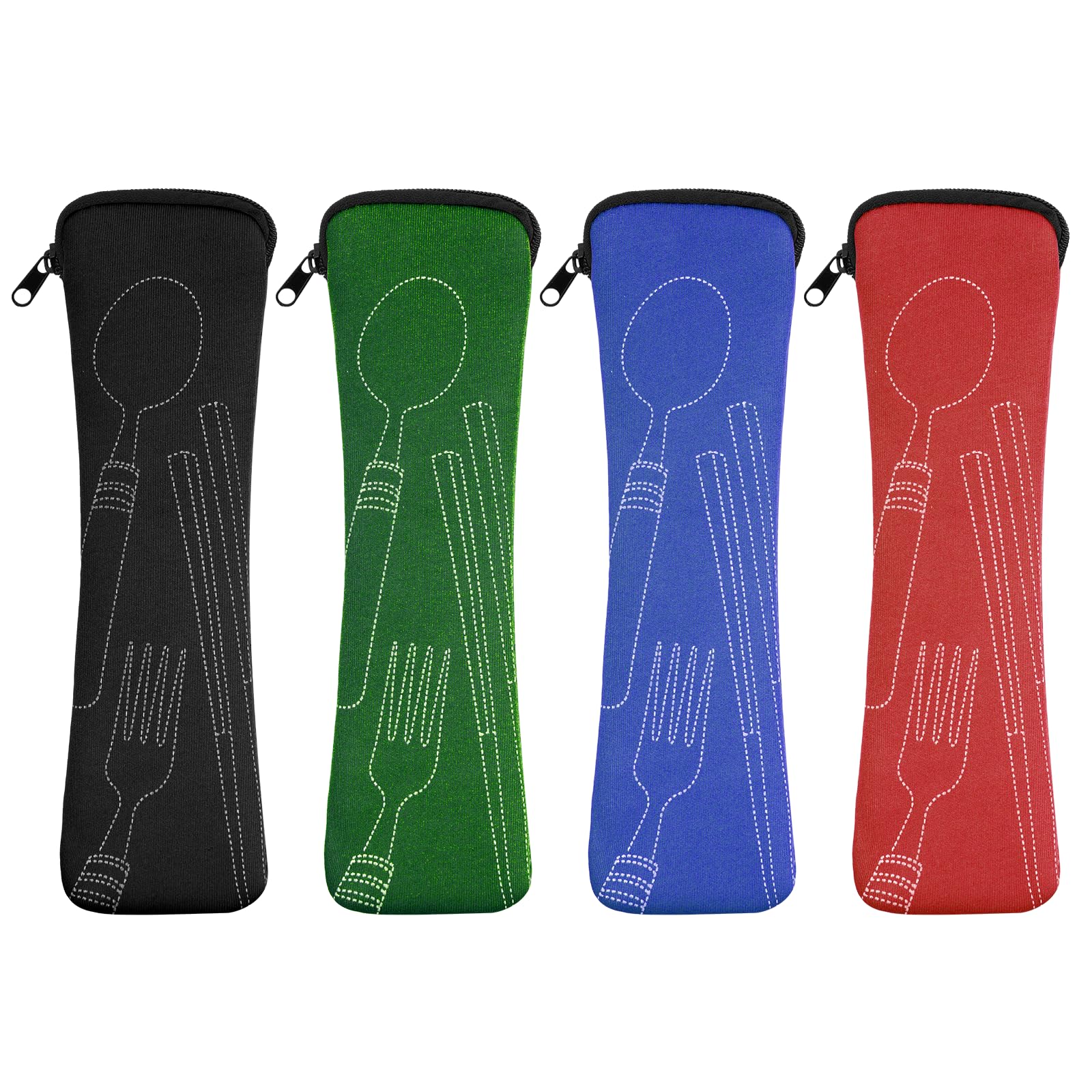 Vicloon Cubiertos de Acero Inoxidable para Llevar, 6PCS, Juego de Trabajo Cubiertos para Exteriores Viajes Camping, naranja-estrella — view 9