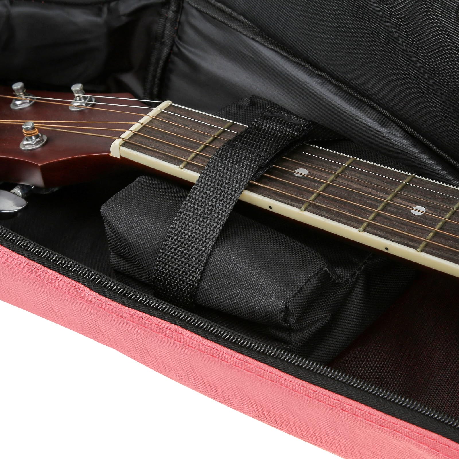 12 mm de Rembourrage d'épaisseur imperméable en Tissu Oxford Gris Grey Guitar Gig Sac pour 40 41 Pouces Guitare Acoustique avec Sangle de Cou, étui de Guitare Doux (Rose)