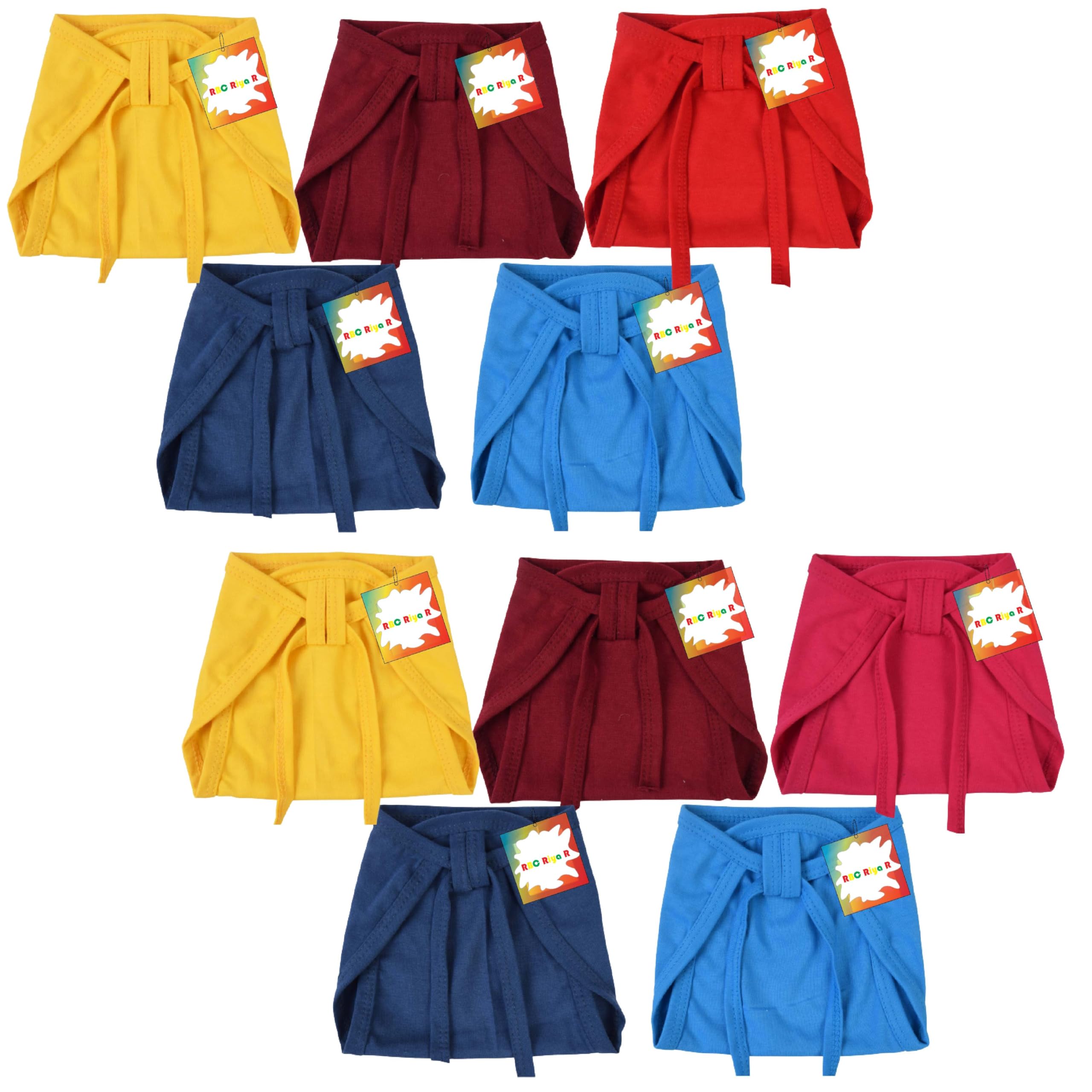 RBC RIYA R Baby Diaper New Born Baby's Cloth Diapers | Langot | Nappy | Cotton | Washable | Reusable | Nappies | Langot | Infants Boy Girl (0-6 Months, Pack Of 10)-image-46