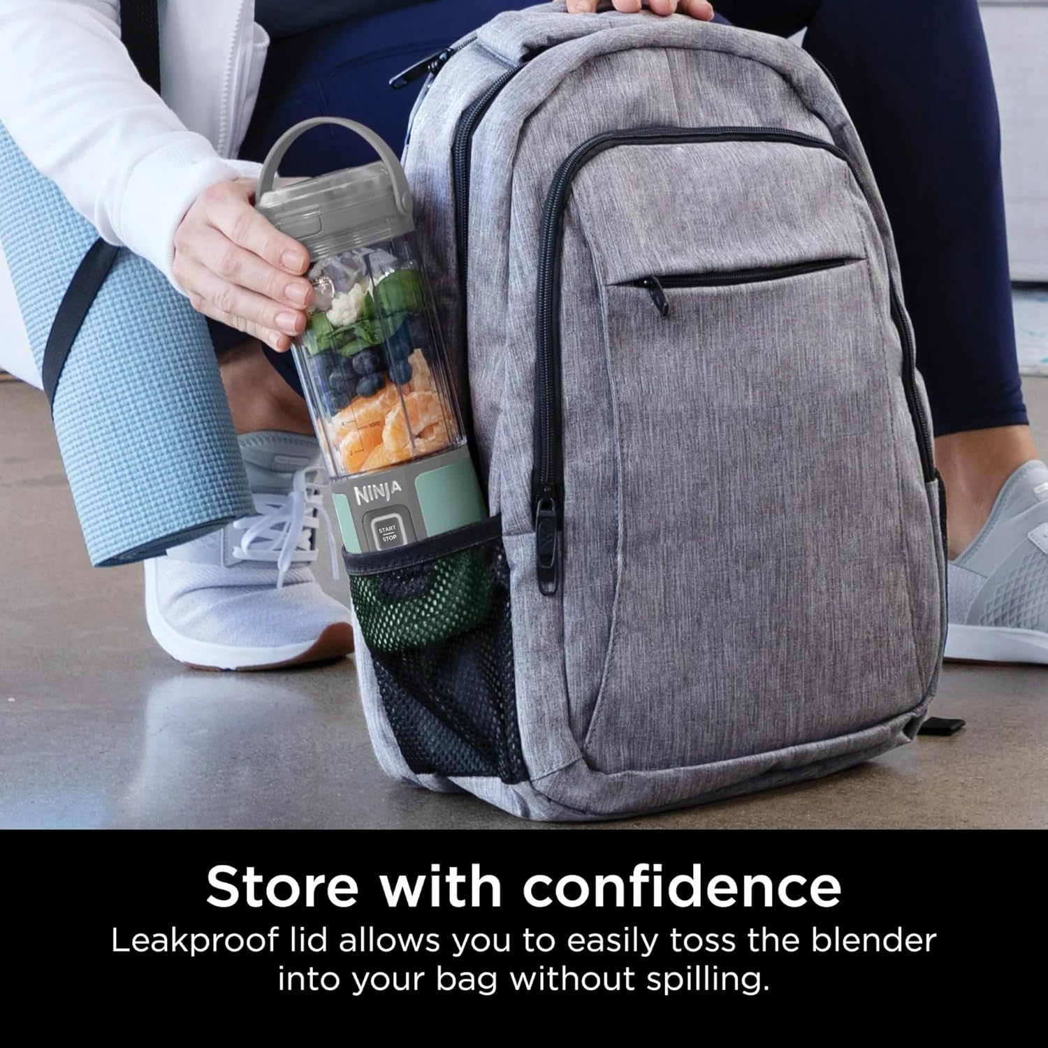 Ninja Blast 16 oz. Personal Portable Blender with Leak Proof Lid and Easy Sip Spout, Perfect for Smoothies, Cordless, USB-C Rechargeable, Dishwasher Safe Parts (Renewed) (Forest Green)