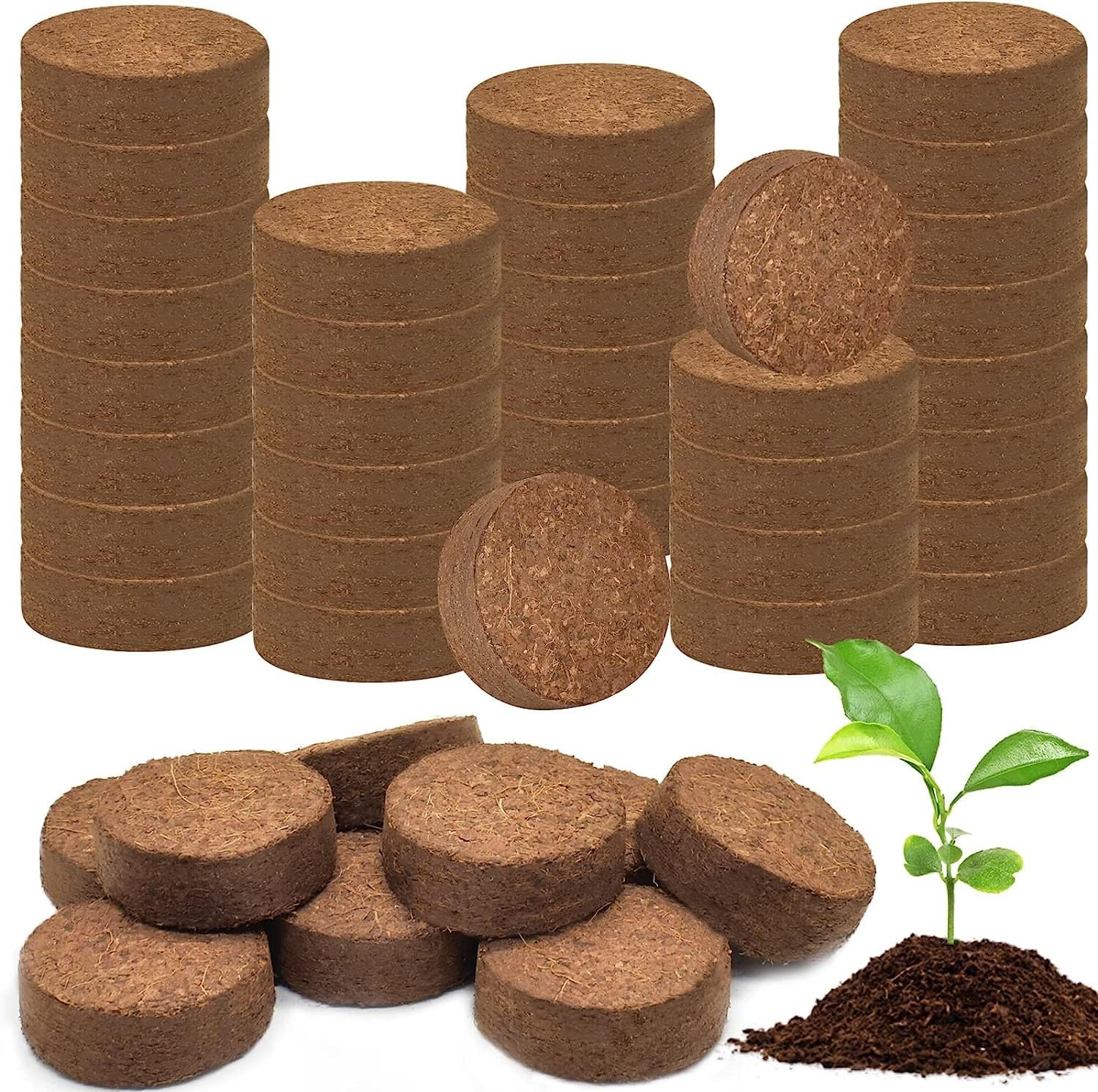 20pcs Coco Coir Pellets Organic Potting Soil for Planting Compressed Coco Coir S oil Coconut Soil Seed Starters for Indoors or Outdoors Bonsai Herbs Plants Flowers and Vegetables