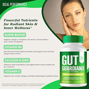 Gut Guardian Capsules, Premium GutGuardian Health Supplement Pills - Maximum Strength, All Natural Formula Maintain Digestive Health Support & Comfort, Official Gut Guardian Reviews (60 Capsules)