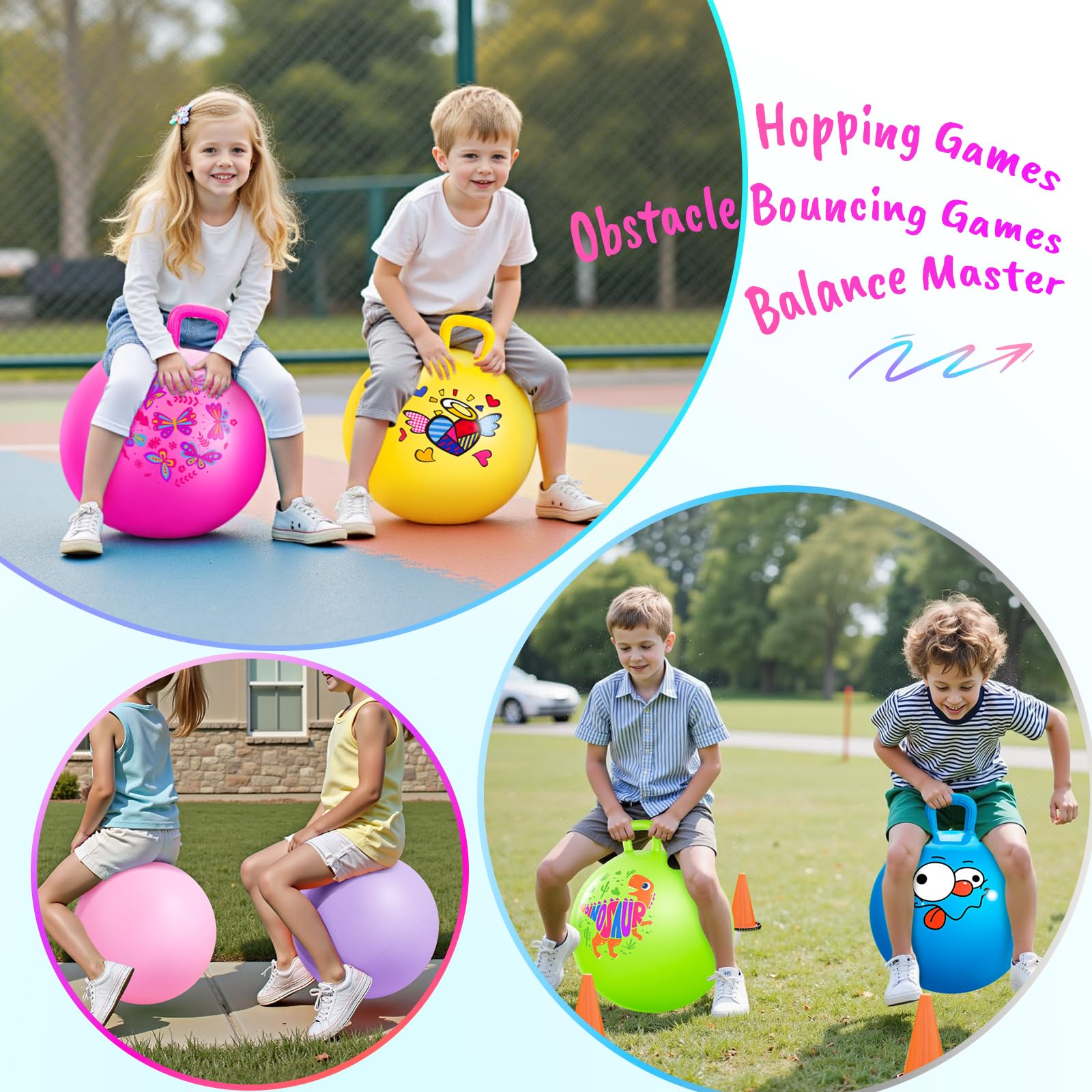 Amazon | ZOOJOY ホッパーボール 6個 子供用 3~8インチ ハンドル付き