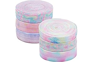 6 Styles Rainbow Fold Over Stretchy Elastic Cord for DIY Sewing Projects