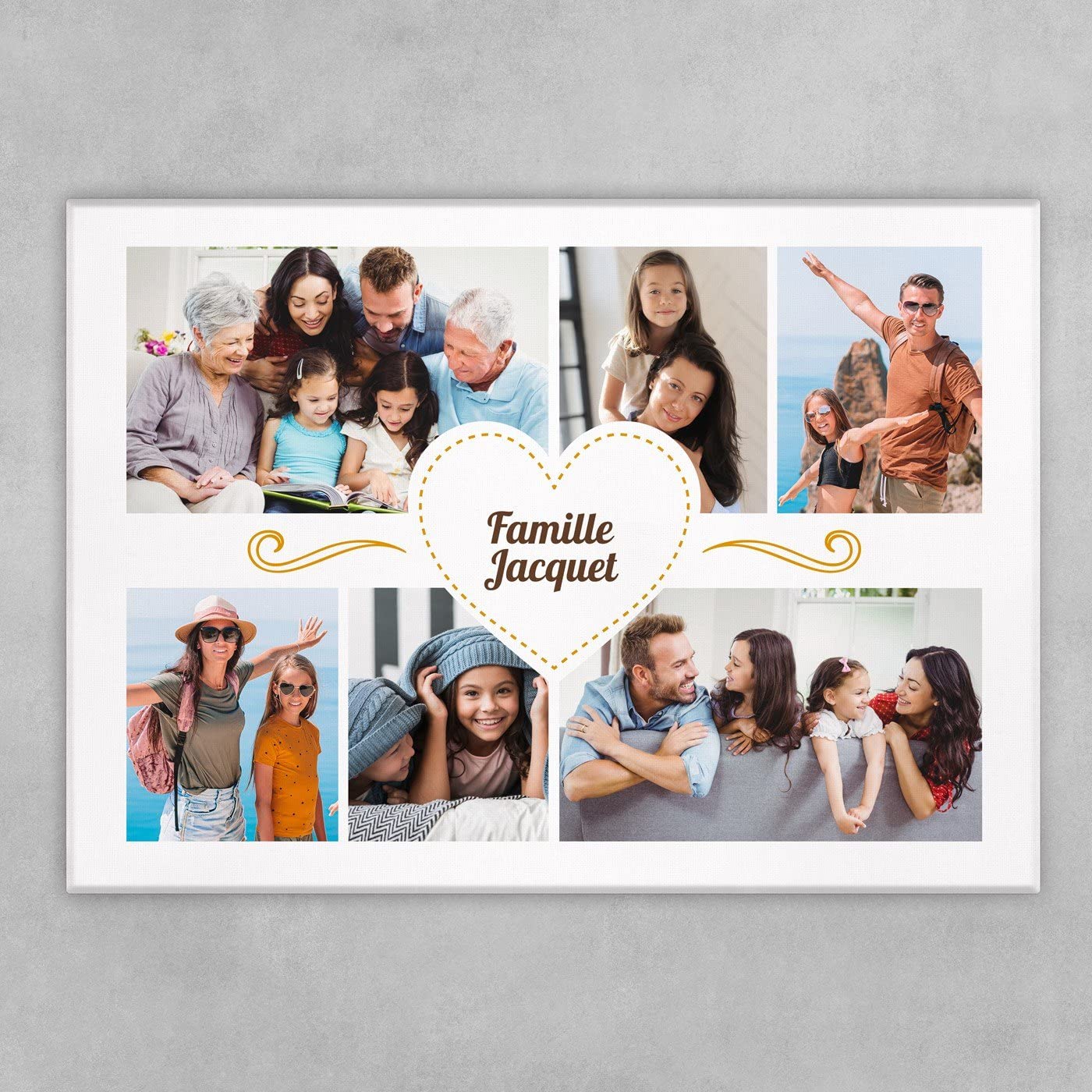 Maverton Image sur Toile - Cadre personnalisable avec votre Photo - pour parents - décoration murale moderne pour couples - souvenir pour jeunes mariés - mariage - noces - Famille - 50 x 70 cm