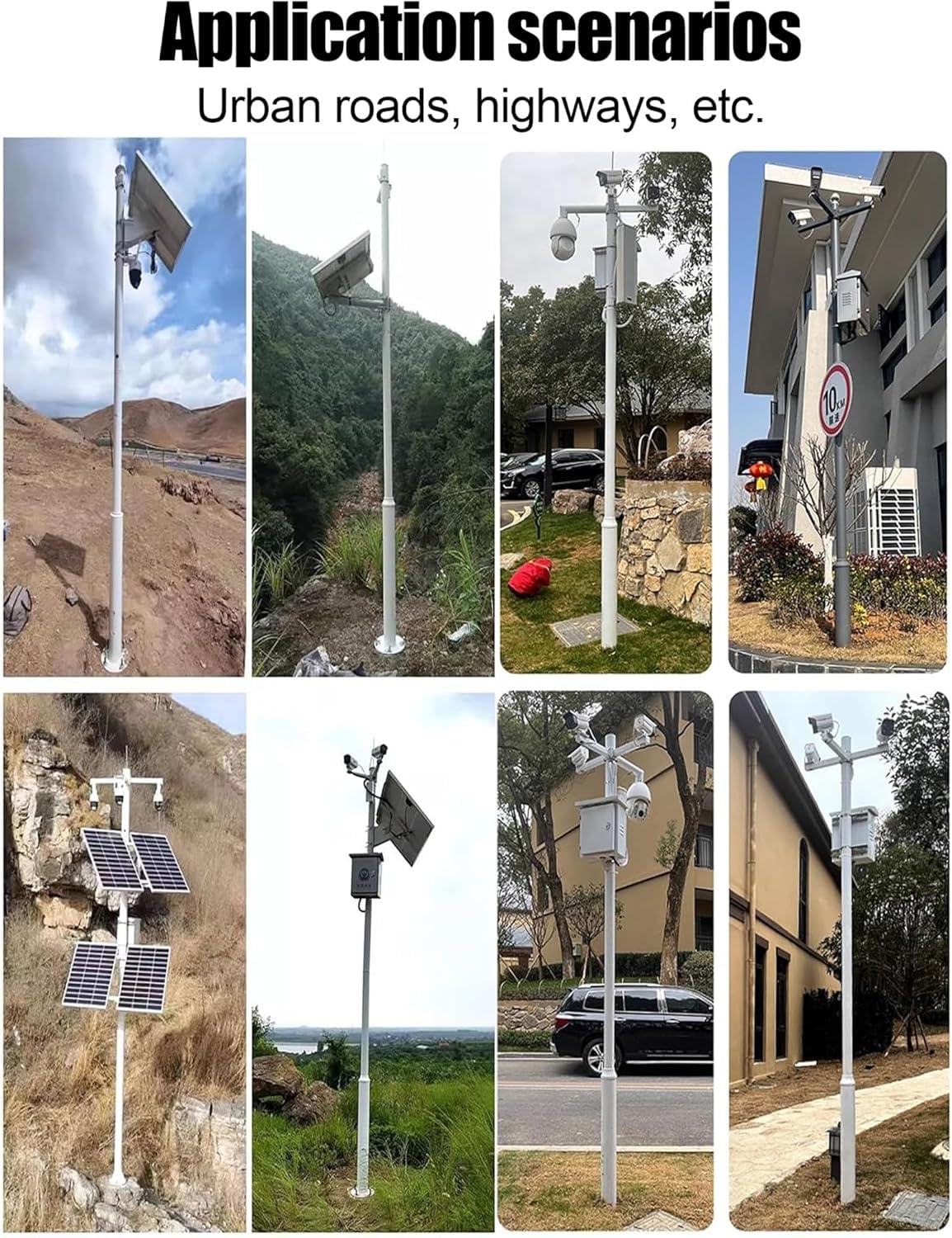 Słup montażowy kamery - Odłączany stojak do monitoringu do szkoły, werandy, patio, chodnika - zabezpiecz swoją kamerę zewnętrzną (350 cm/3,4 m)