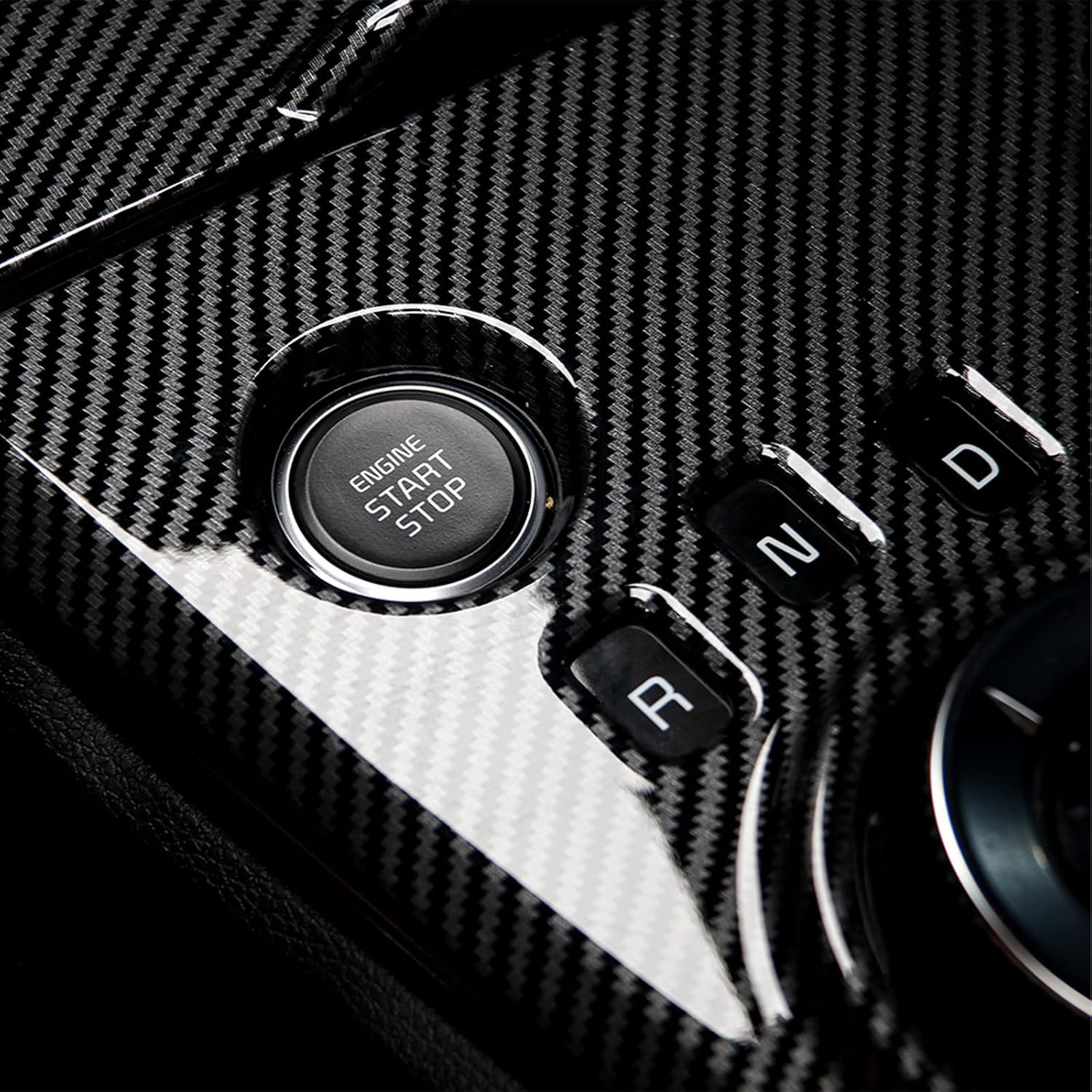Compatible with 2023 2024 2025 Kia Sportage Accessories Center Console Gear Shift Panel Cover Decoration Trim Electronic Gear Only (Carbon Fiber Pattern)