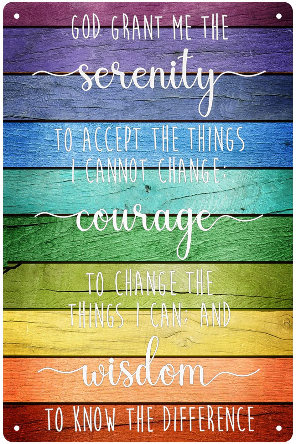 god grant me the serenity tin sign Vintage metal signs Christian Wall Art Serenity Prayer sign 8x12 Inch