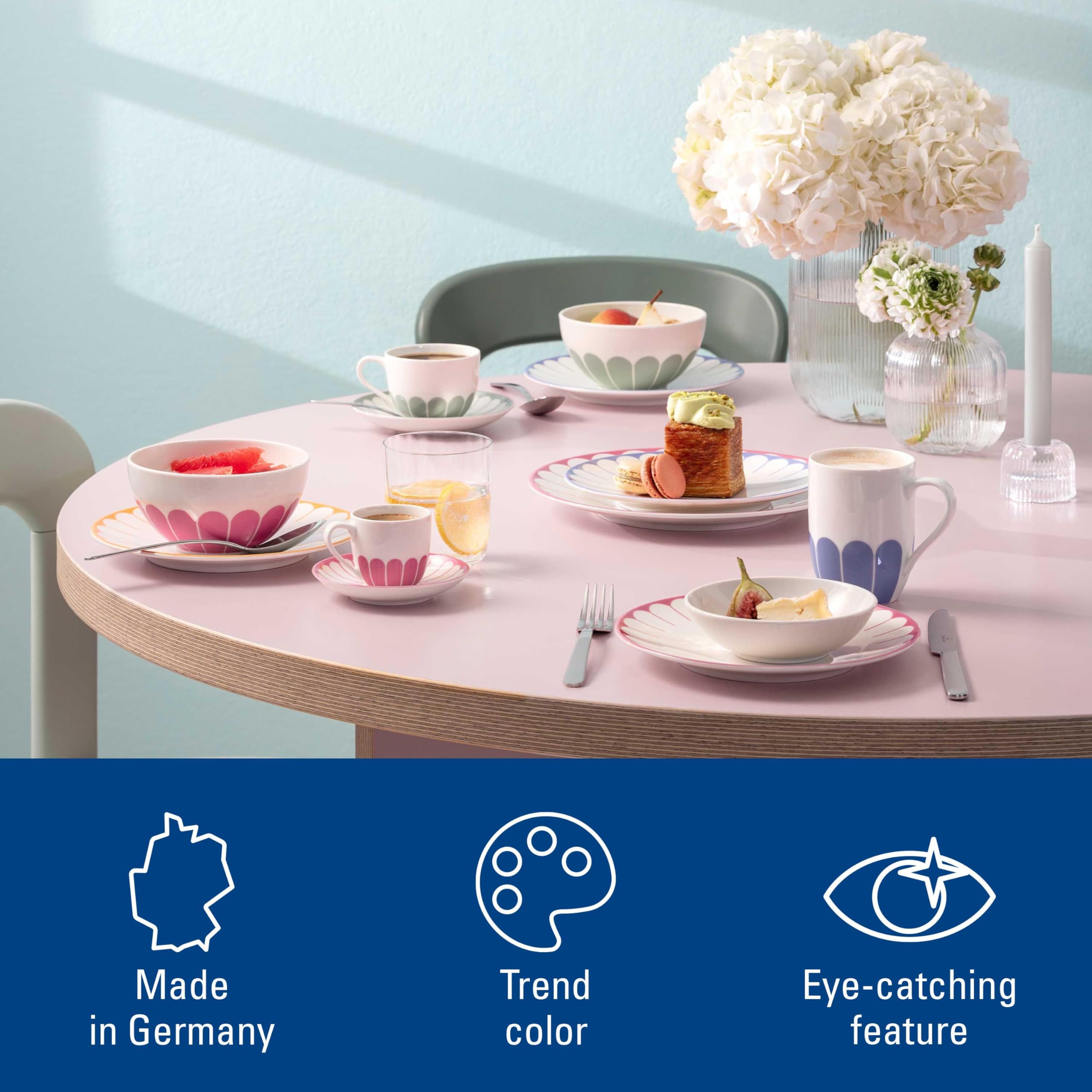 Villeroy & Boch - Fleur vert spodek do filiżanki do kawy zielony, do zmywarki i mikrofalówki, porcelanowa podstawka pod filiżankę herbaty, talerzyk serwowania, kwiatowy wzór, porcelana Premium
