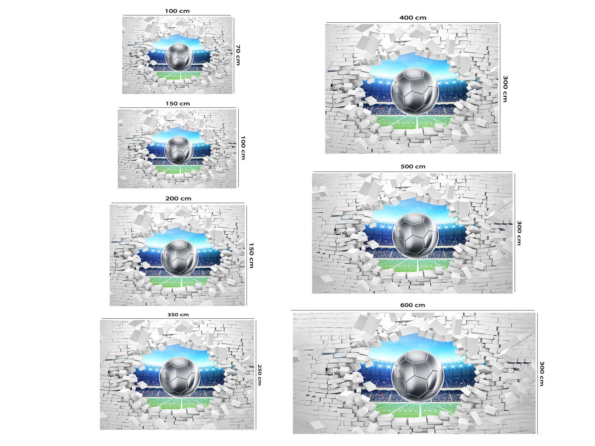 OEDIM Muurstickers Foto Foto | Voetbal Voetbal Gebroken Muur Stadion | Van 350 x 250 cm | Zelfklevende Vinyl Sticker Muurschildering OEDIM Muurstickers Foto Foto | Voetbal Voetbal Gebroken Muur Stadion | Van 350 x 250 cm | Zelfklevende Vinyl Sticker Muurschildering
