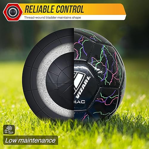 Miniatura 3 de Vizari Zodiac Balón de fútbol para entrenamiento al aire libre y juego divertido  Pelota de fútbol al aire libre con vejiga de goma y cuero