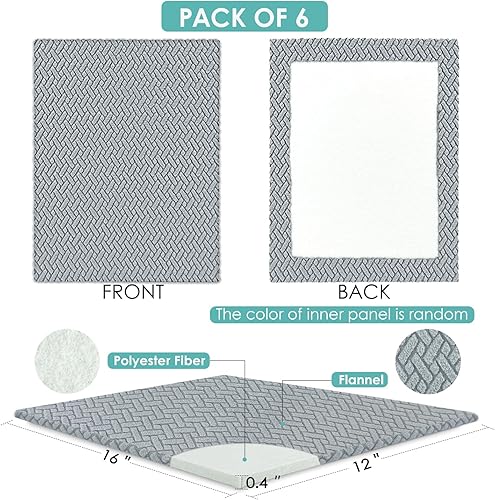 Miniatura 8 de TroyStudio Tablón de anuncios de tela, 16 x 12 x 0.4 pulgadas, paquete de 6 tableros de mensajes para oficina, hogar, escuela, pin versátil, tablero