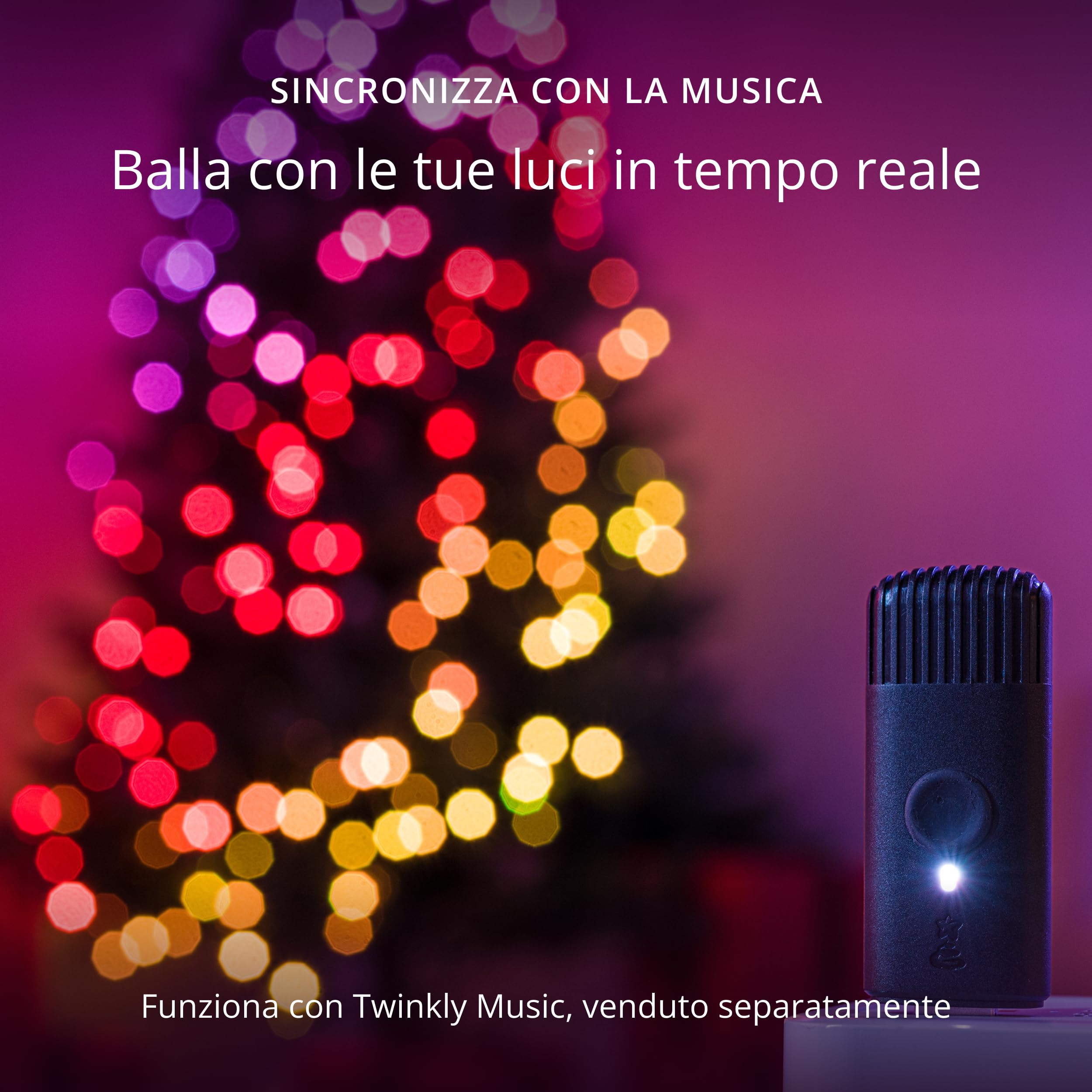 Twinkly Strings 400 LED RGB+Bianco, Striscia di Luci LED per Esterno e Interno, Luci Smart Multicolore, Compatibile con Alexa e Google Home, Luci Mappabili, IP44, Controllo App, Filo Nero, 32m