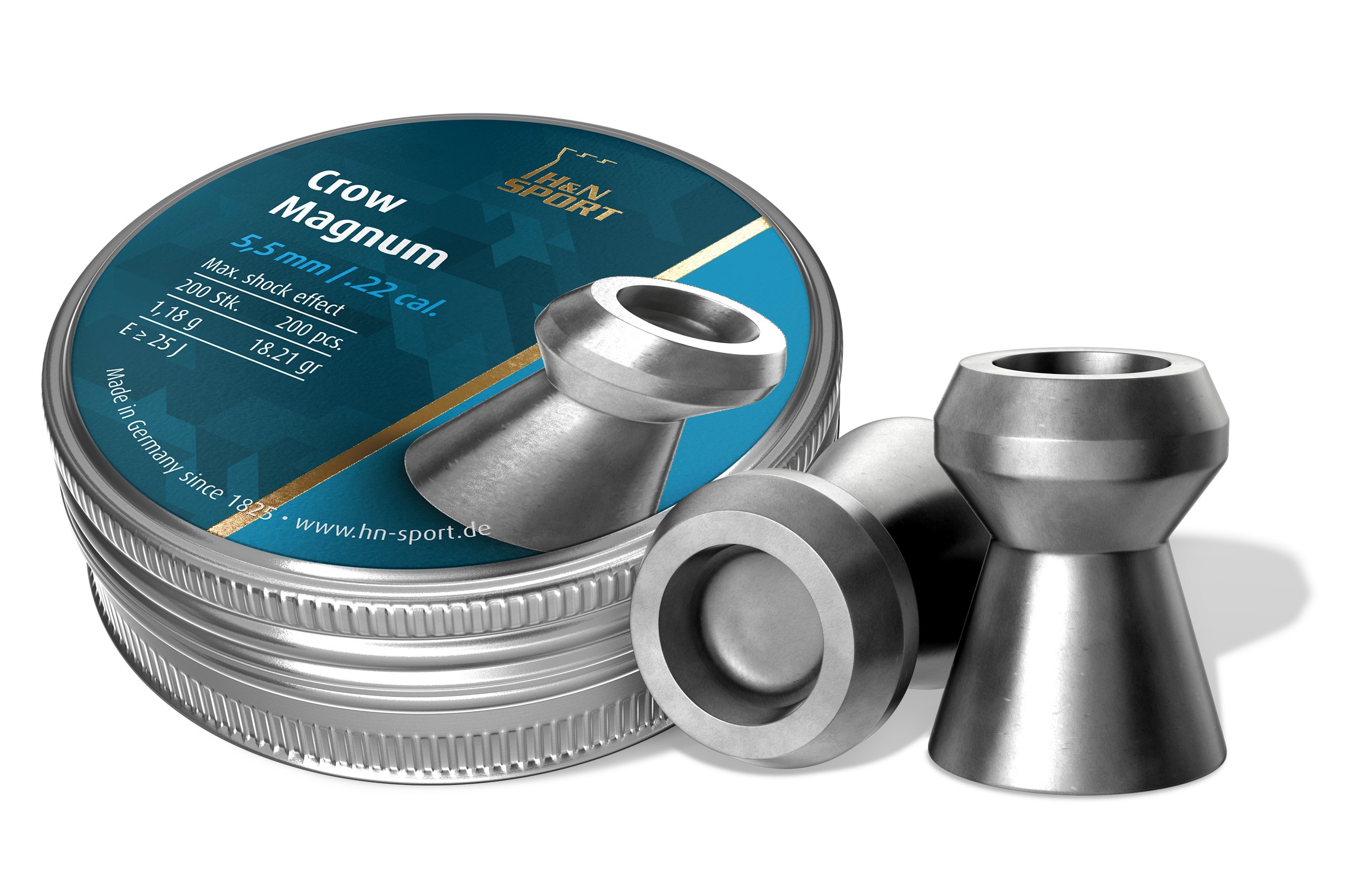 Amazon.com : H&N Crow Magnum Hollowpoint Airgun Pellets .22 Cal