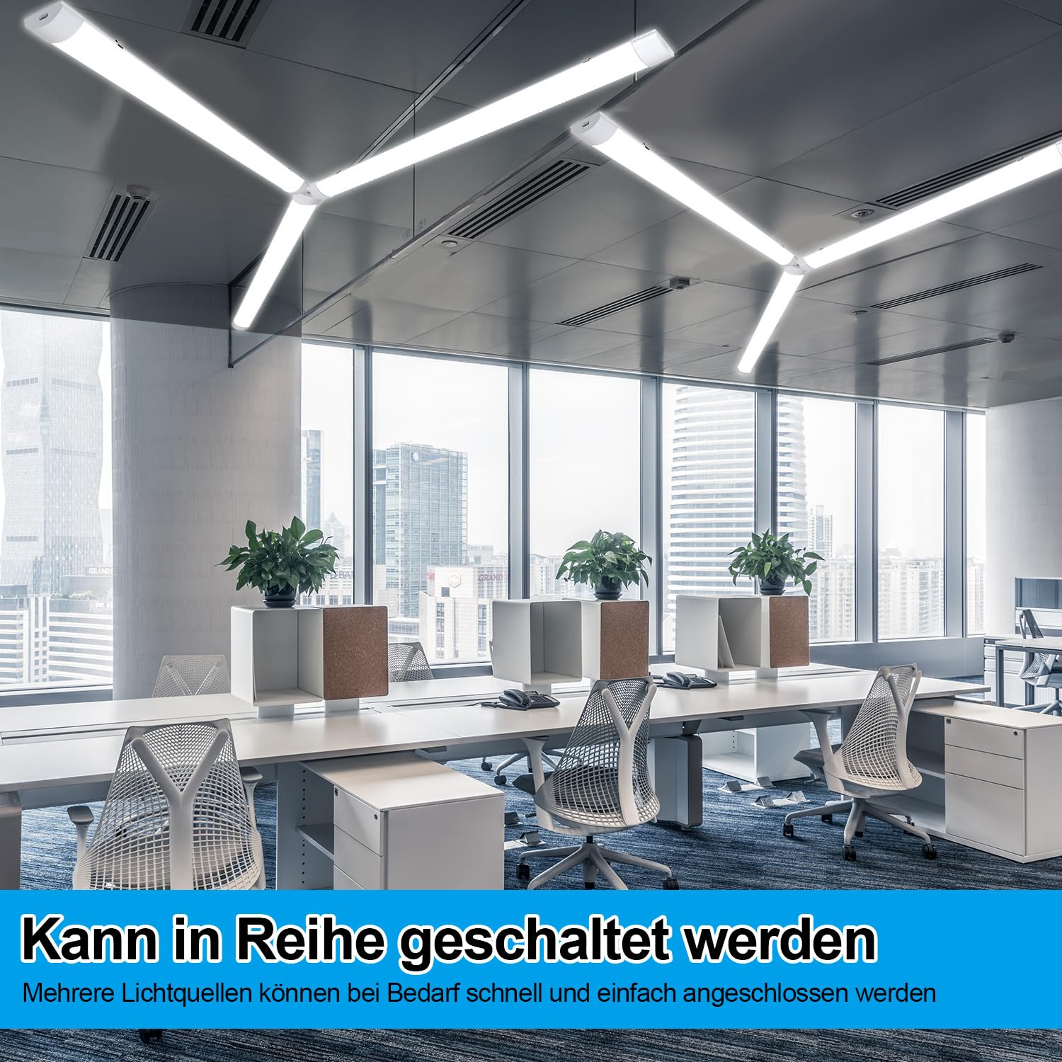LED Feuchtraumleuchte 120 CM, 4 Stück 36W 3060LM Neutralweiß 4000K, IP65 Industrie Wannenleuchte, Verbindbar, Robuste Deckenlampe für Garage, Keller, Werkstatt, Lagerhalle, Büro & Gewerbe