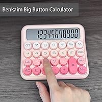 Vista 4 de Calculadoras Benkaim - Calculadora de escritorio, calculadora estándar básica, pantalla LCD grande de 12 dígitos, botón grande para uso escolar