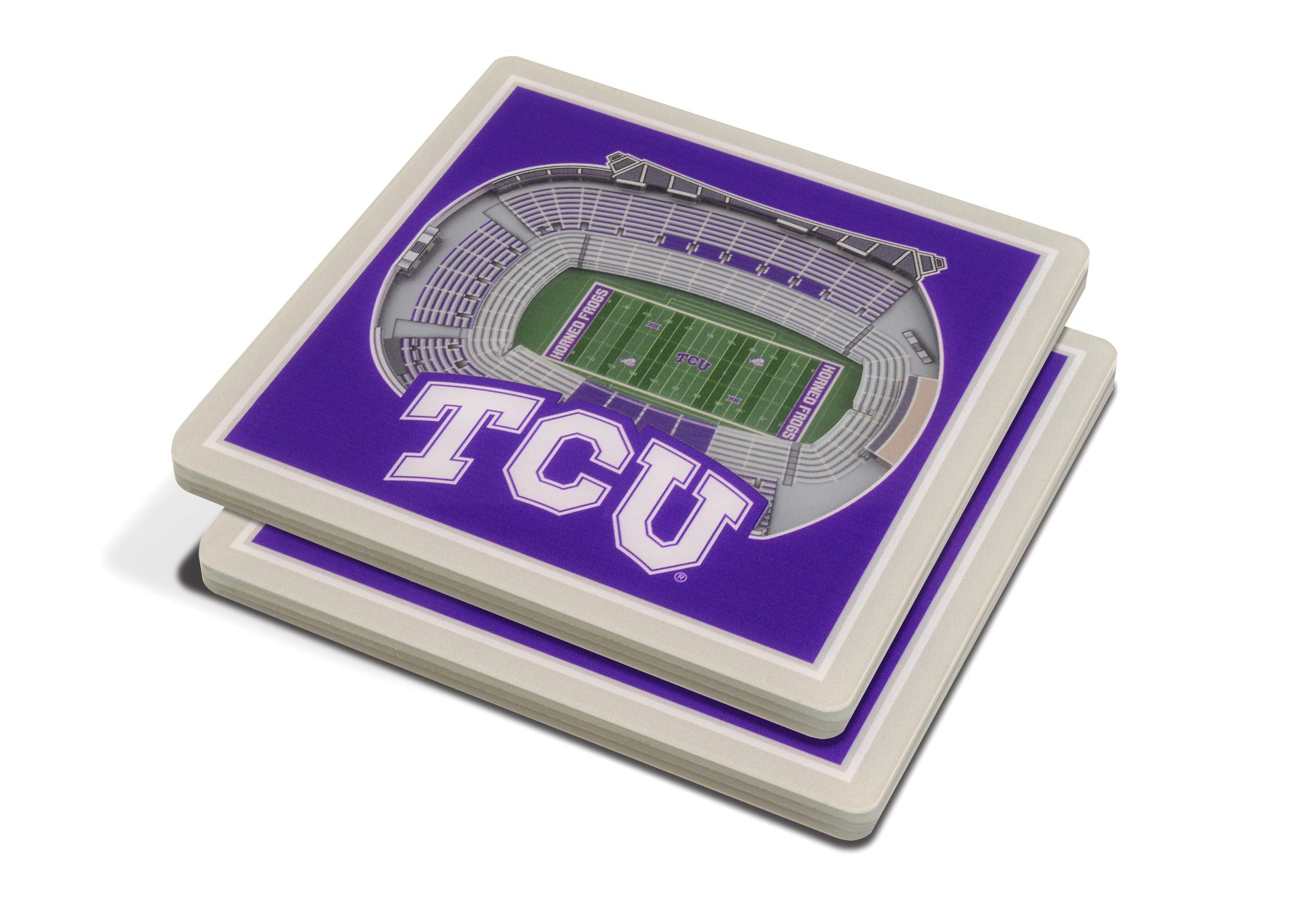 YouTheFan NCAA TCU Horned Frogs 3D StadiumViews Coasters, 4" x 4"