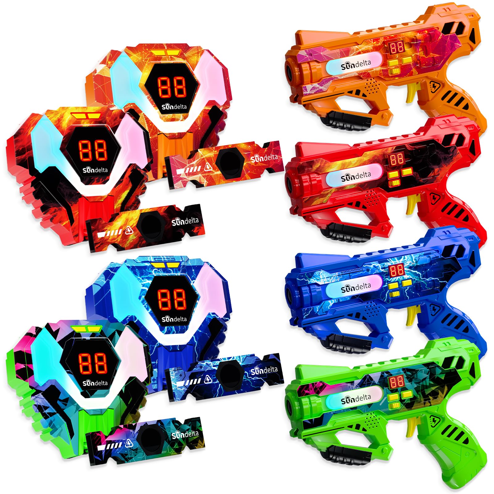 Amazon.com: Sundelta Laser Tag Guns Set of 4-360°Sensors Laser Tag